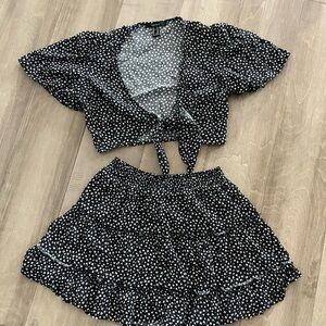 Forever 21 Black Skater Mini Skirt Set